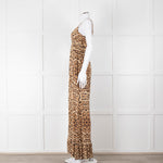 Melissa Odabash Brown Animal Print Sleeveless Maxi Sun Dress