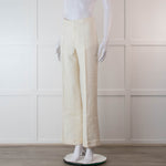 Ralph Lauren Collection Purple Label Cream Linen Trousers