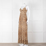 Melissa Odabash Brown Animal Print Sleeveless Maxi Sun Dress