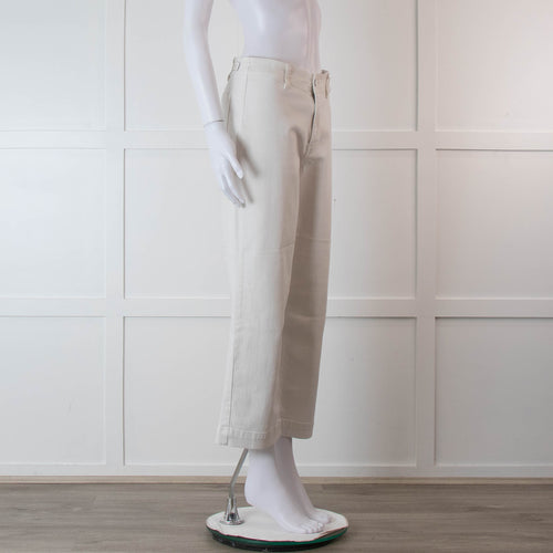 Paige White Nellie Wide Leg Culotte Style Jeans