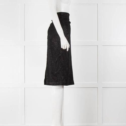 Iris & Ink Black Lace Pencil Skirt