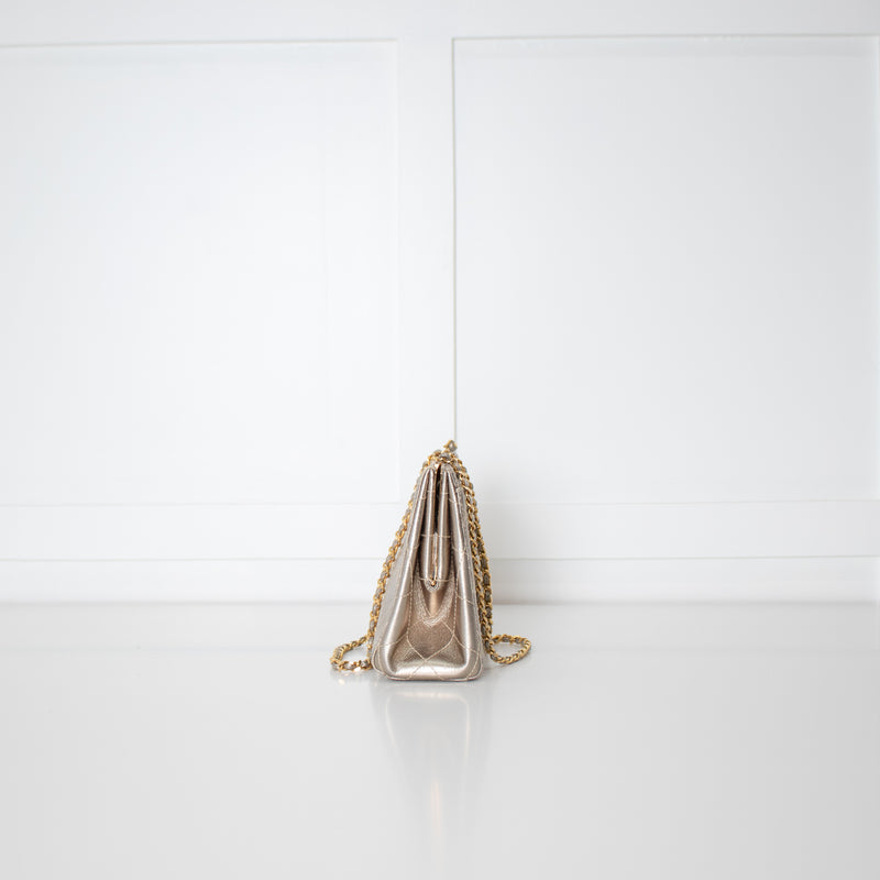Chanel Champagne Gold Vintage Quilted Small Crossbody Bag