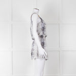 Heidi Klein White Black Snake Skin Print Mini Sun Dress