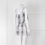 Heidi Klein White Black Snake Skin Print Mini Sun Dress