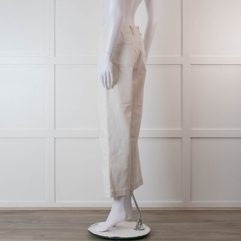 Paige White Nellie Wide Leg Culotte Style Jeans