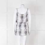 Heidi Klein White Black Snake Skin Print Mini Sun Dress