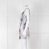 Heidi Klein White Black Snake Skin Print Mini Sun Dress
