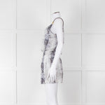 Heidi Klein White Black Snake Skin Print Mini Sun Dress