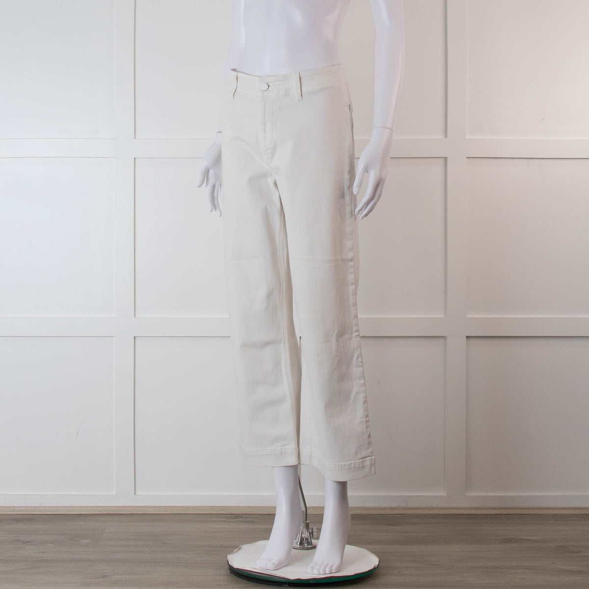 Paige White Nellie Wide Leg Culotte Style Jeans