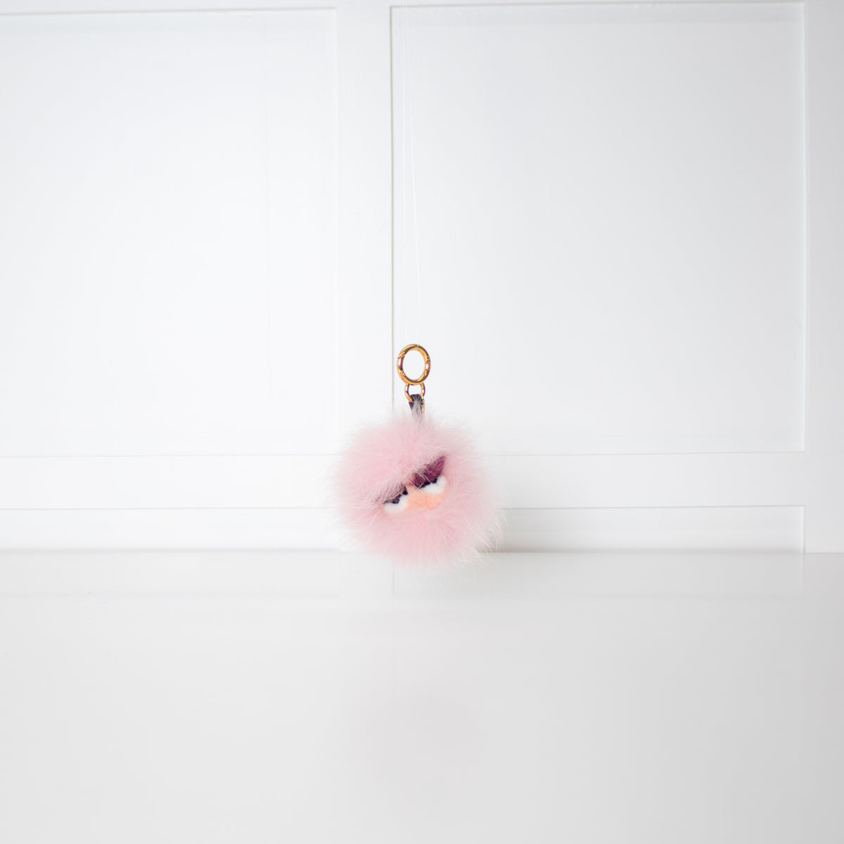 Fendi Pale Pink Fur Monster Charm Bag