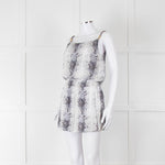 Heidi Klein White Black Snake Skin Print Mini Sun Dress