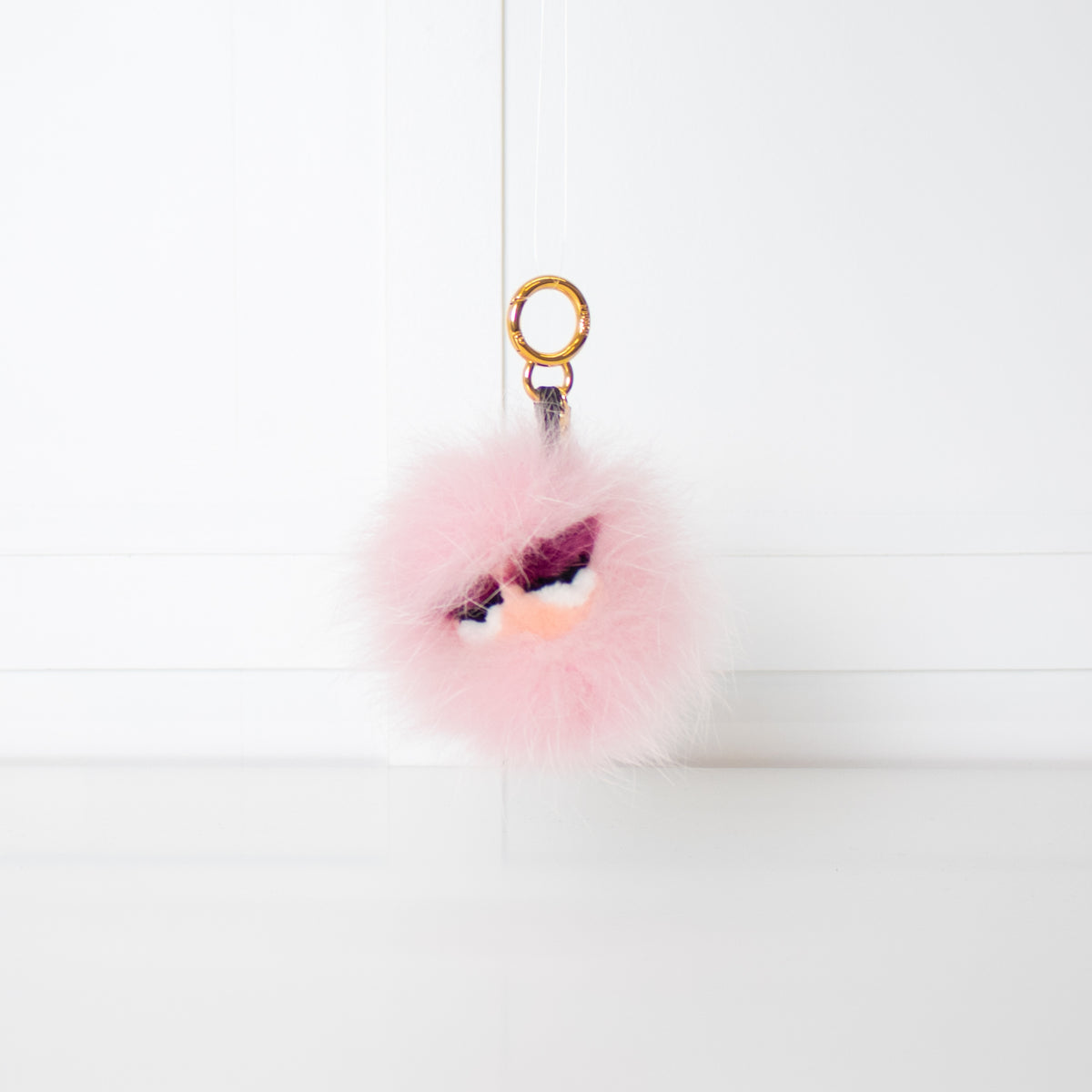 Fendi Pale Pink Fur Monster Charm Bag