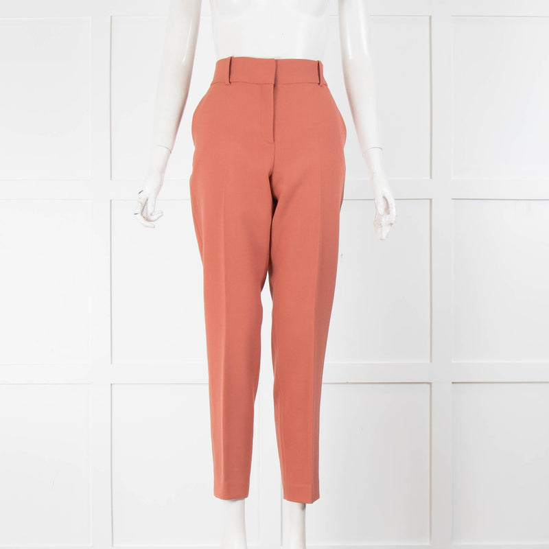 Sezane Pink Terracotta Slim Leg Trousers