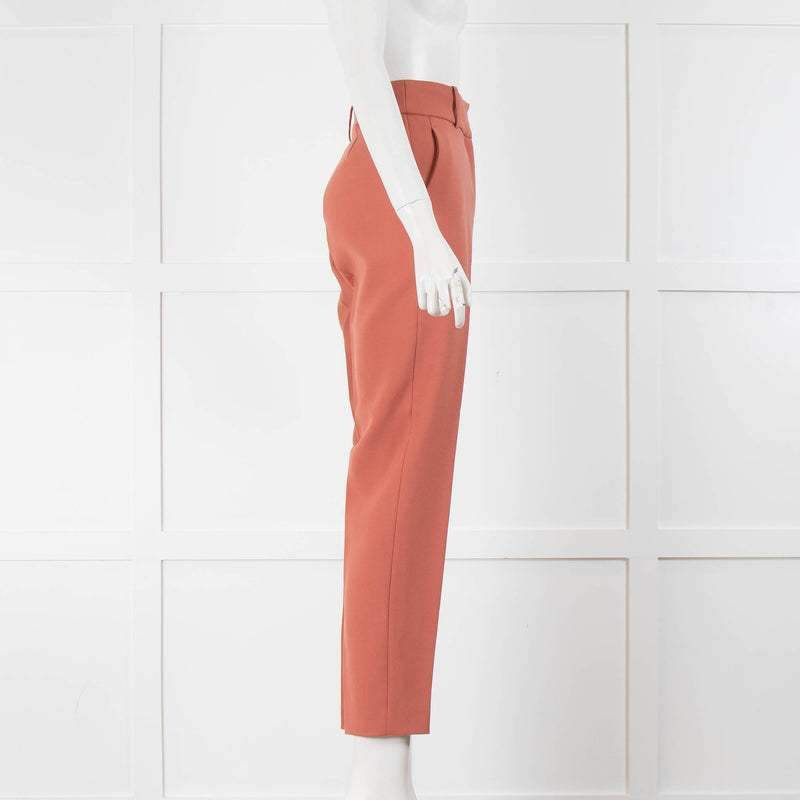 Sezane Pink Terracotta Slim Leg Trousers