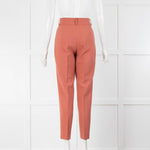 Sezane Pink Terracotta Slim Leg Trousers