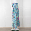 Ridley Blue Pink Floral Silk Maxi Skirt