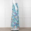 Ridley Blue Pink Floral Silk Maxi Skirt
