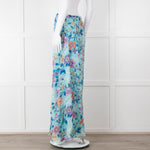 Ridley Blue Pink Floral Silk Maxi Skirt