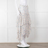 LoveShackFancy Cream Blue Floral Layered Skirt
