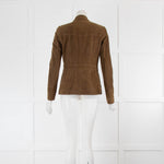 Desa Khaki Suede Leather Buckle Detail Jacket