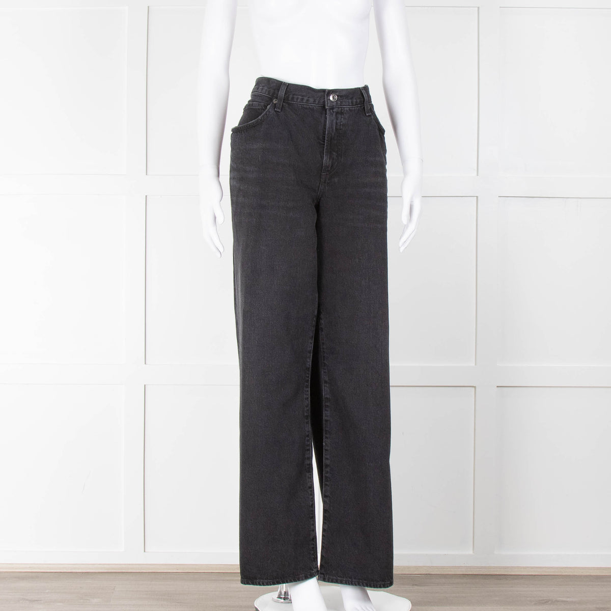 Agolde Black Wide Leg Jeans