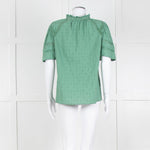 BA&SH Green Textured Short Sleeve Top