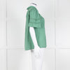 BA&SH Green Textured Short Sleeve Top