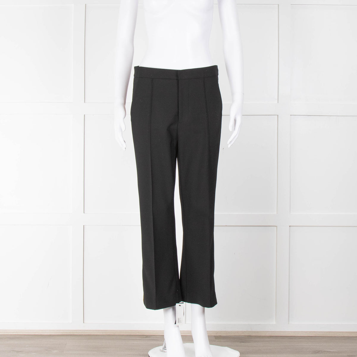 Area Black Tailored Trousers with Jewel Embellished Trim