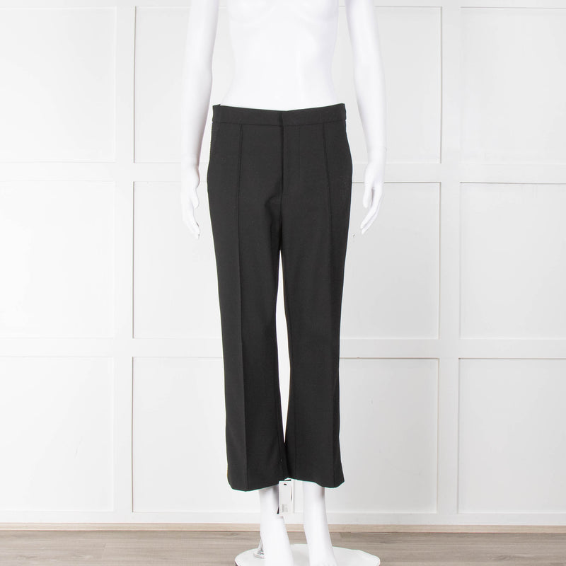 Area Black Tailored Trousers with Jewel Embellished Trim