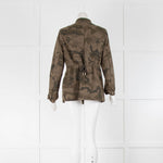 Me + Em Khaki Casual Drawstring Camouflage Jacket