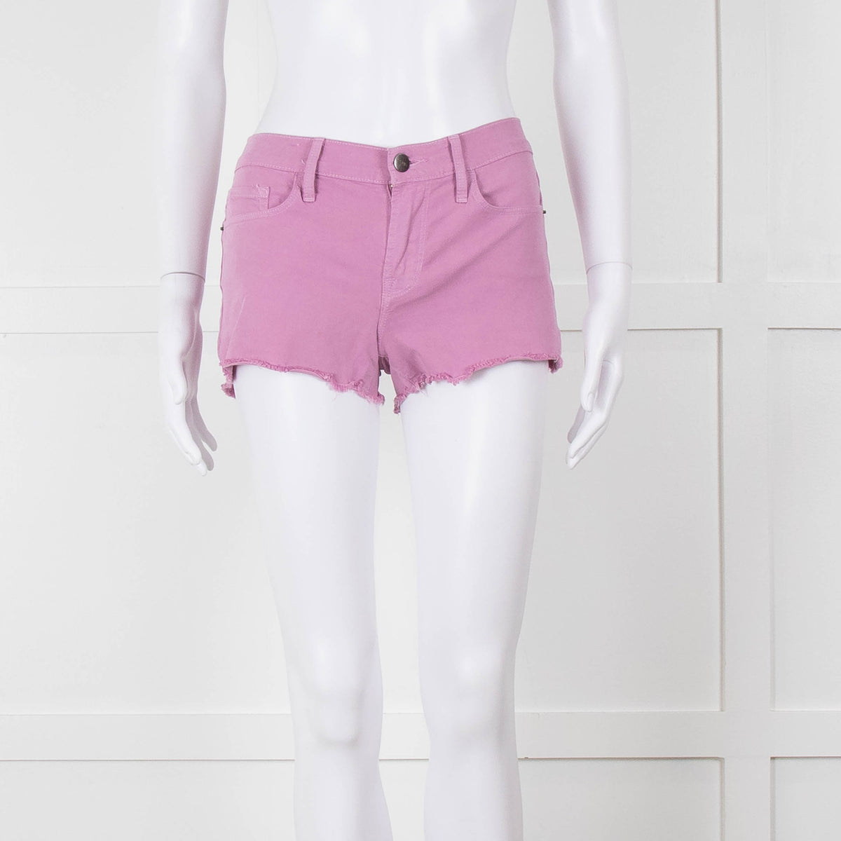 Frame Lilac Denim Raw Edges Shorts