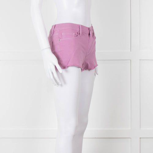 Frame Lilac Denim Raw Edges Shorts