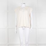BA&SH Cream Frill Tie Neck Top