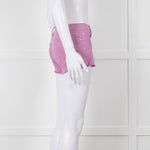 Frame Lilac Denim Raw Edges Shorts