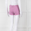 Frame Lilac Denim Raw Edges Shorts
