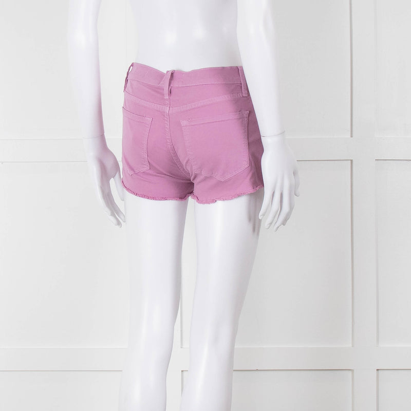 Frame Lilac Denim Raw Edges Shorts