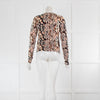 Diane Von Furstenberg Cream Blush Animal Print Cardigan