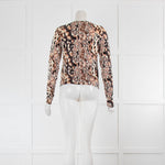 Diane Von Furstenberg Cream Blush Animal Print Cardigan