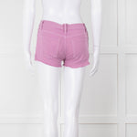 Frame Lilac Denim Raw Edges Shorts