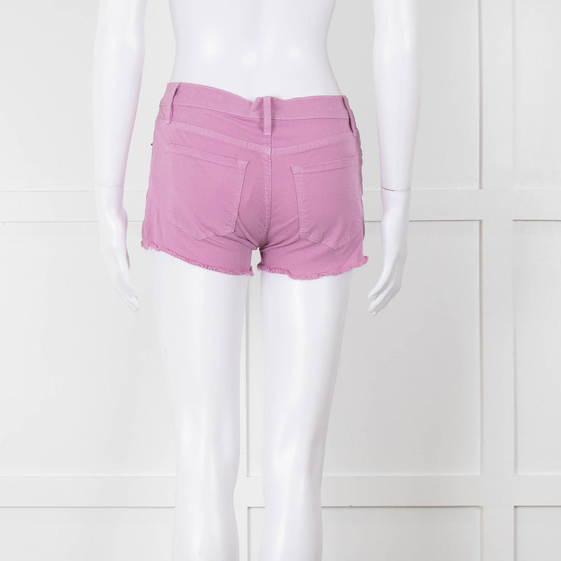 Frame Lilac Denim Raw Edges Shorts