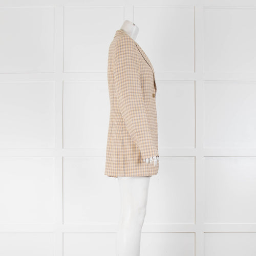Acne Studios Yellow Beige Check Single Breasted Jacket