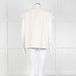 BA&SH Cream Frill Tie Neck Top