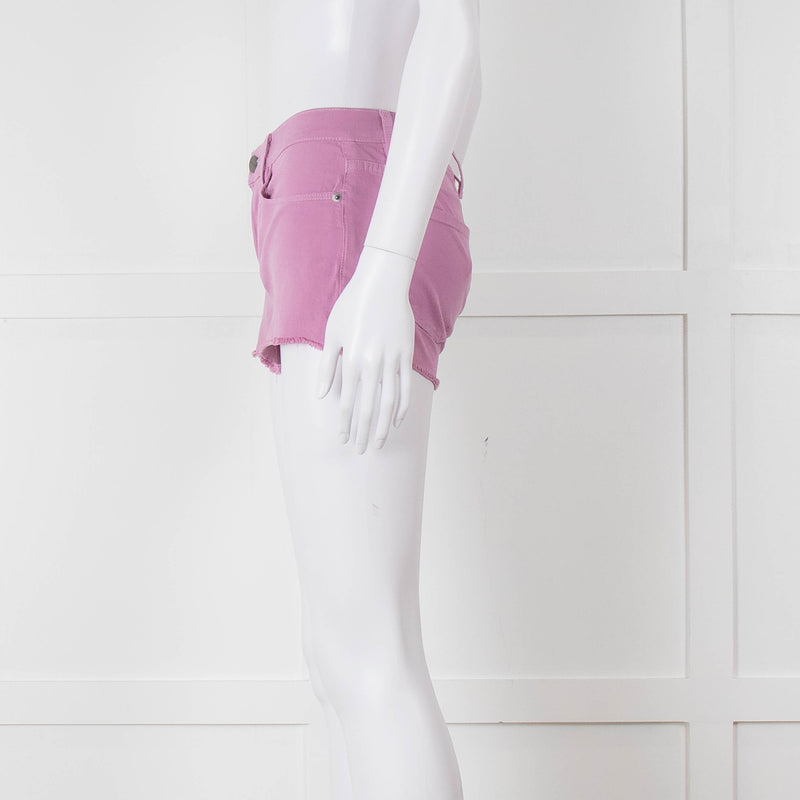 Frame Lilac Denim Raw Edges Shorts