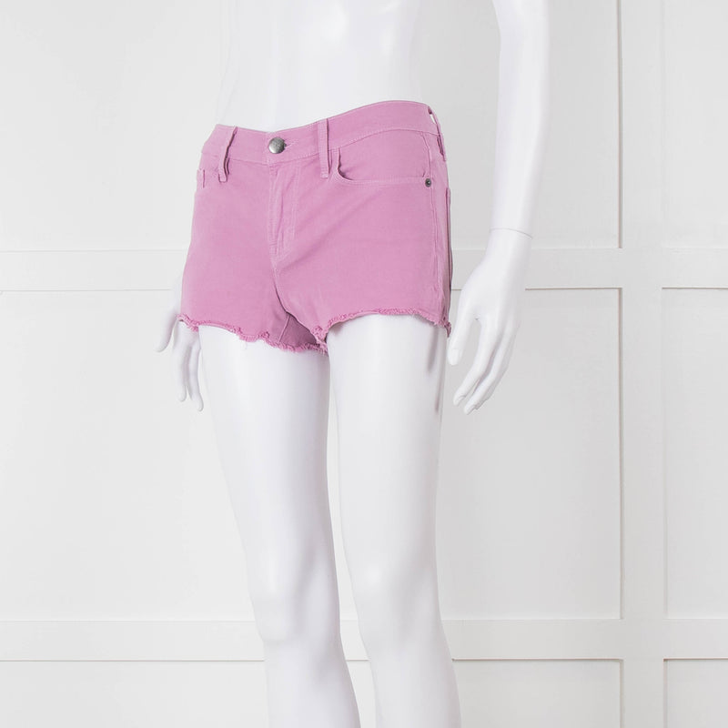 Frame Lilac Denim Raw Edges Shorts