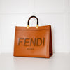 Fendi Large Sunshine Tote Bag in Brown Calfskin Leather