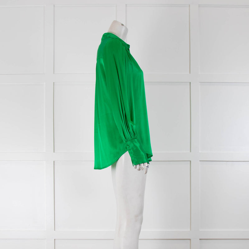 Dea Kudibal Bright Green Satin Silk Blouse