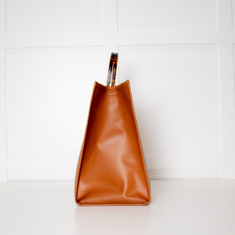 Fendi Large Sunshine Tote Bag in Brown Calfskin Leather