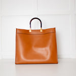 Fendi Large Sunshine Tote Bag in Brown Calfskin Leather