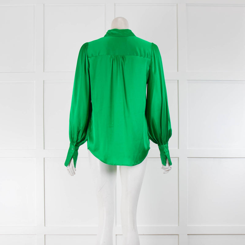 Dea Kudibal Bright Green Satin Silk Blouse