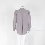 L'agence Grey Silk Long Sleeve Blouse